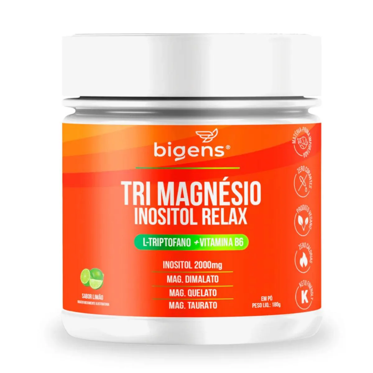 TRI MAGNéSIO INOSITOL RELAX BIGENS LIMãO 180G