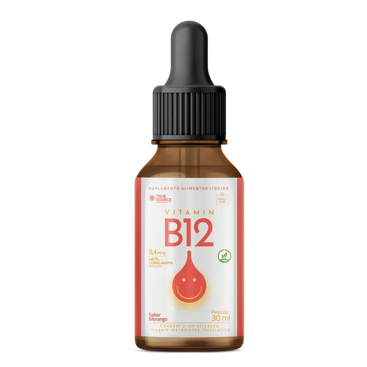 VITAMINA B12 METILCOBALAMINA 2,4MCG KIDS TRUE SOURCE MORANGO 30ML