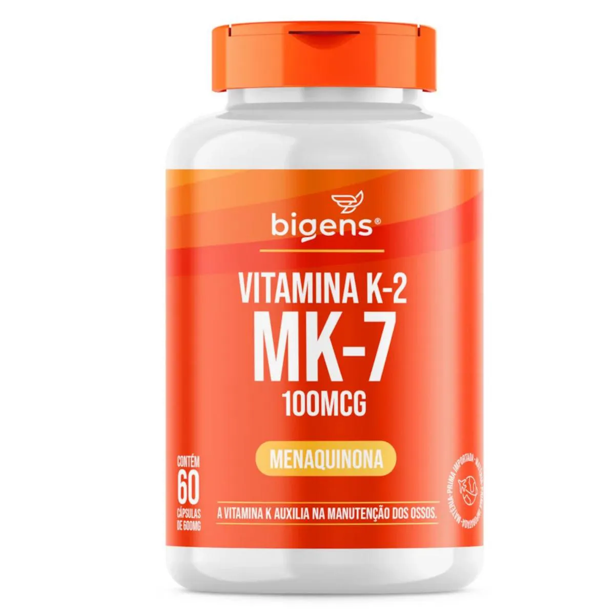VITAMINA K2 MK7 100MCG BIGENS 60 CAPSULAS SEM Sabor