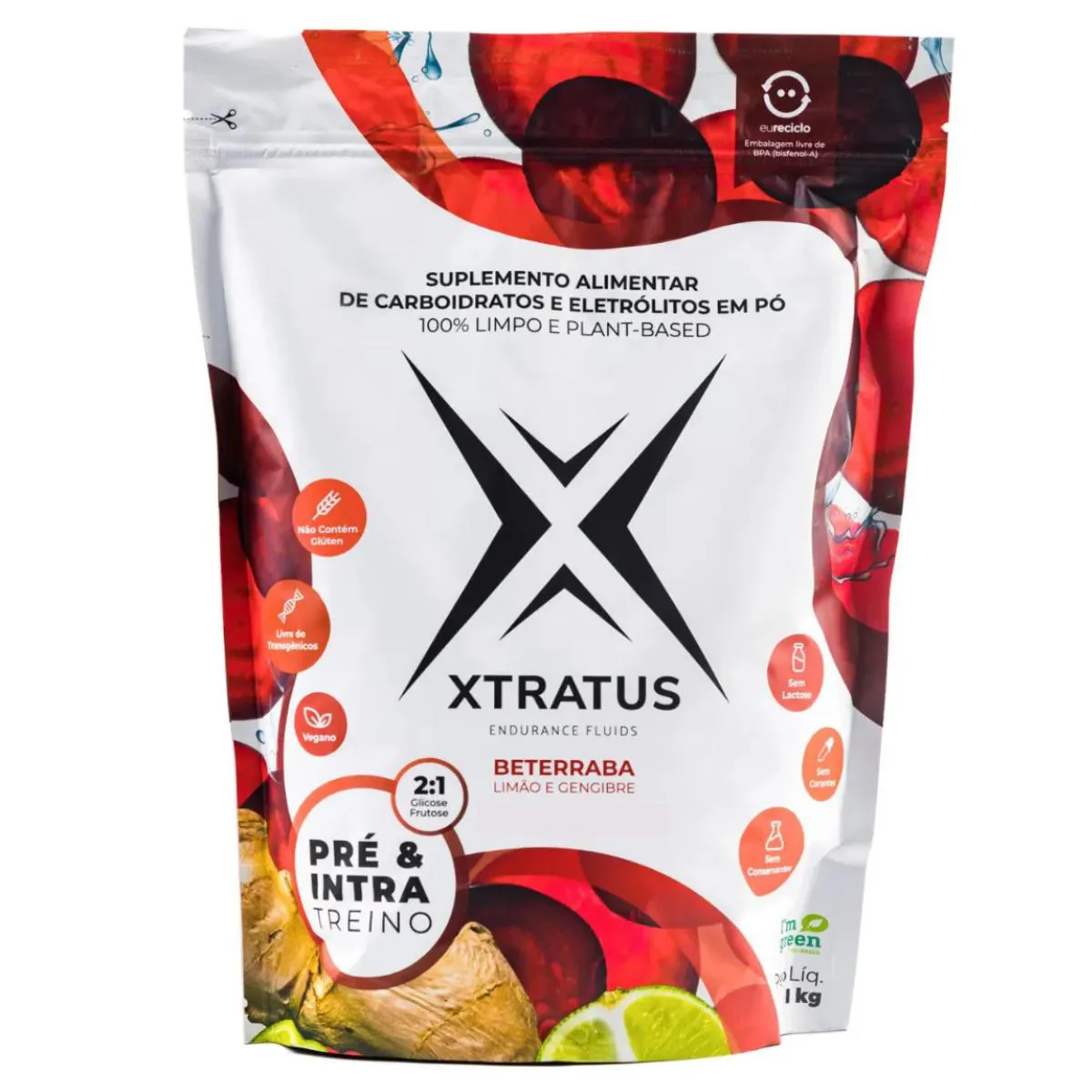 XTRATUS ENDURANCE INTRATREINO NITRATO800 LIMãO E GENGIBRE 1KG Beterraba Limão E Gengibre