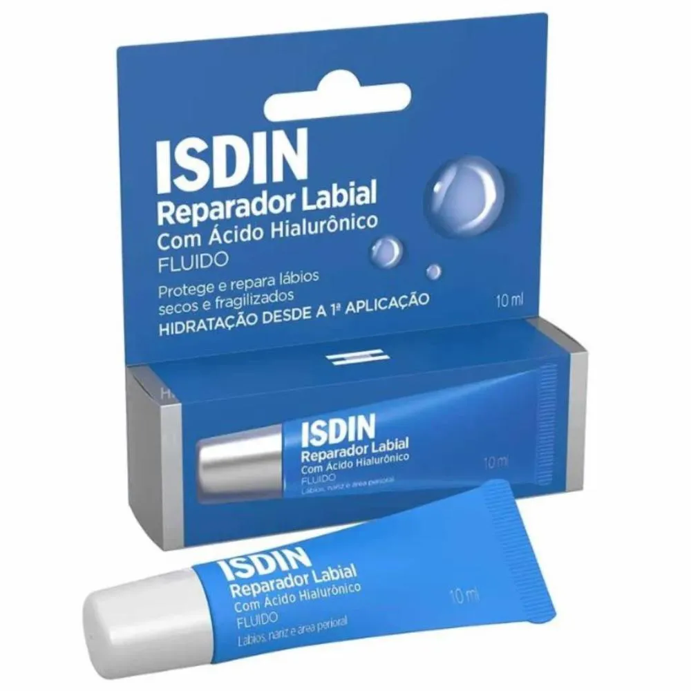 REPARADOR LABIAL FLUíDO ISDIN COM ÁCIDO HIALURôNICO - 10ML