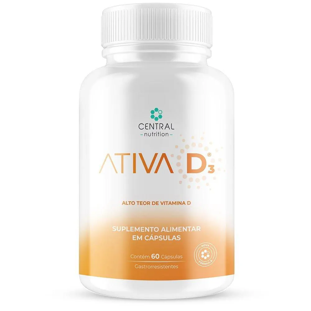 ATIVA D3 GASTRORRESISTENTES CENTRAL NUTRITION 60 CáPSULAS