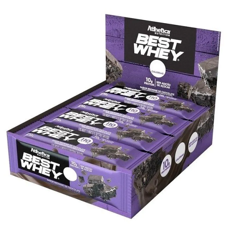 BEST WHEY BAR CAIXA COM 12 UNIDADES (396G) - SABOR: BROWNIE DE CHOCOLATE