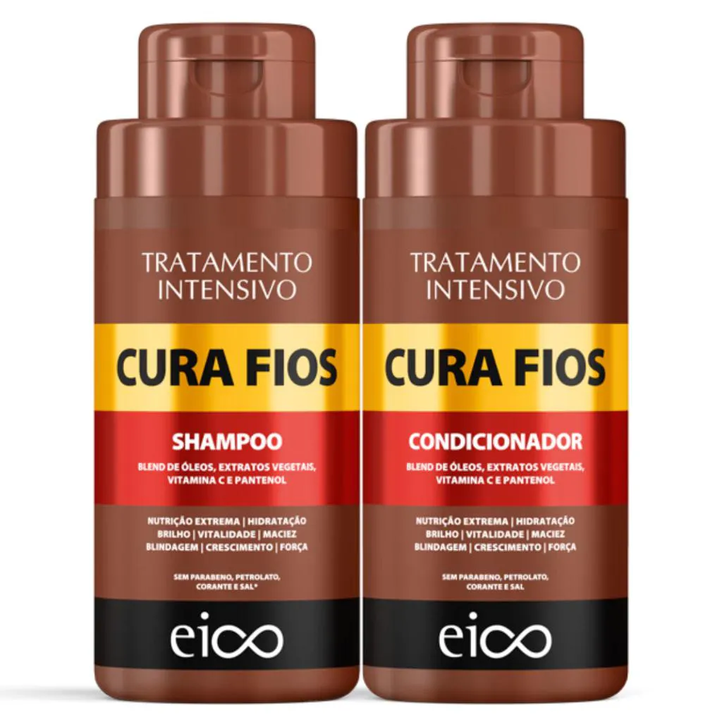 KIT EICO TRATAMENTO CURA FIOS SHAMPOO E CONDICIONADOR 450ML
