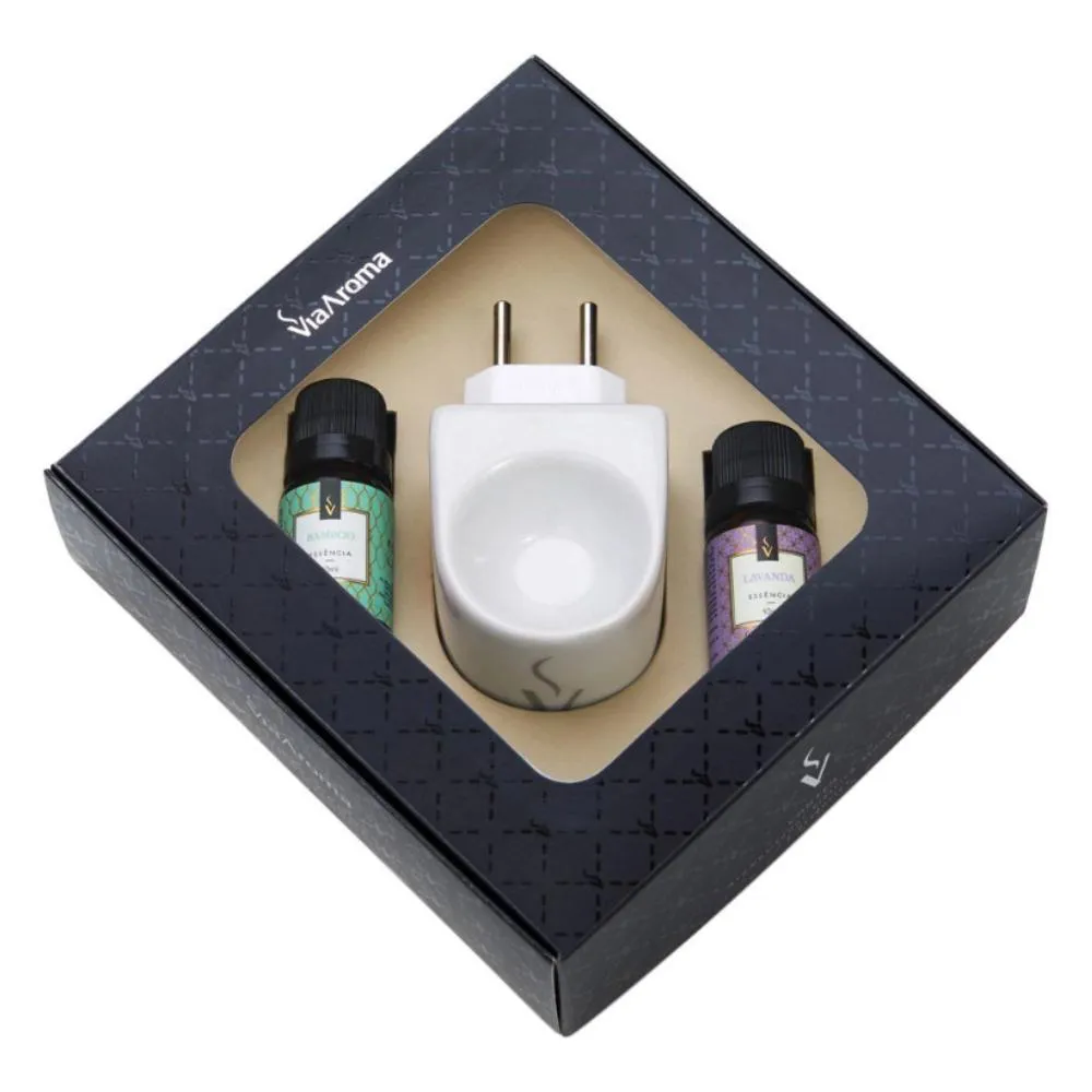 KIT PRESENTE AROMATIZADOR ELéTRICO VIA AROMA – BAMBOO E LAVANDA