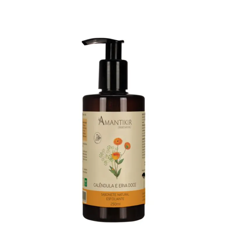 SABONETE LíQUIDO ESFOLIANTE DE CALêNDULA E ERVA DOCE – 250ML