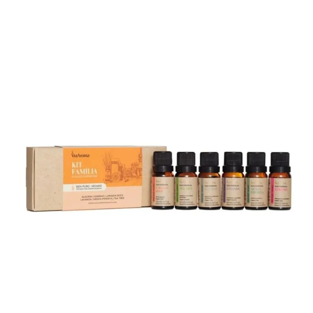 KIT ÓLEOS ESSENCIAIS FAMíLIA VIA AROMA - 6 UNIDADES