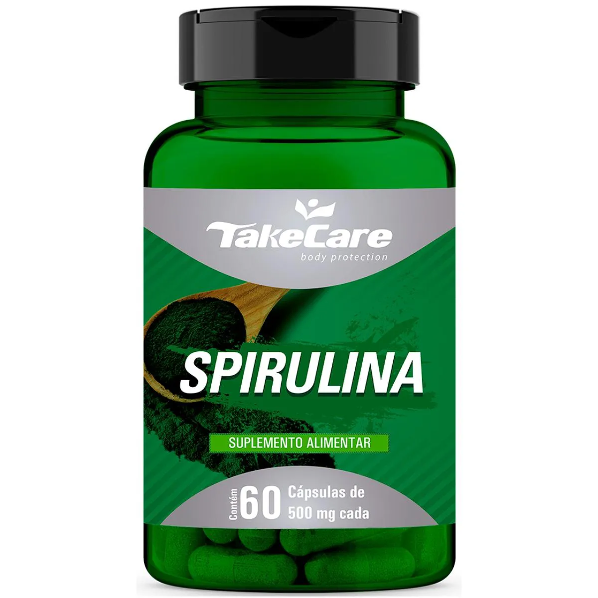 SPIRULINA 500MG COM 60 CÁPSULAS – TAKE CARE