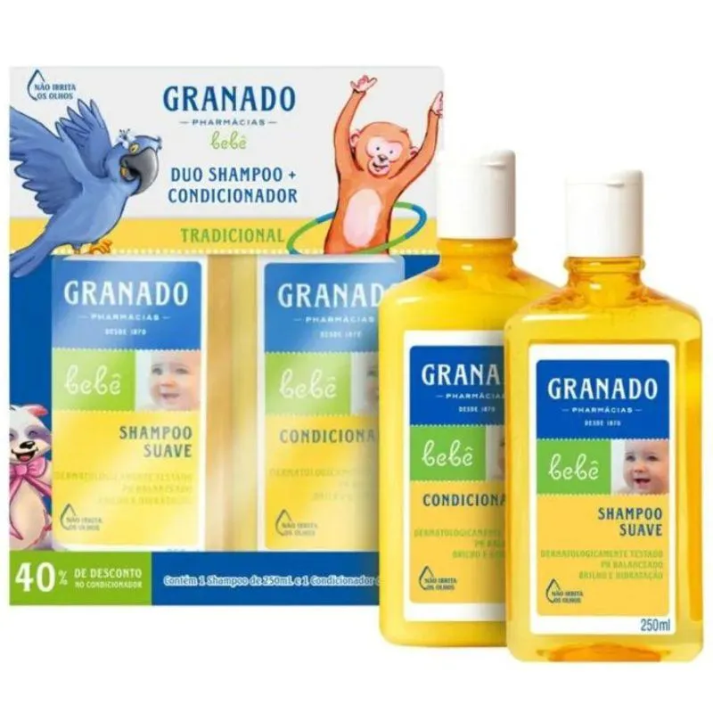 KIT GRANADO BEBê TRADICIONAL SHAMPOO 250ML + CONDICIONADOR 250ML