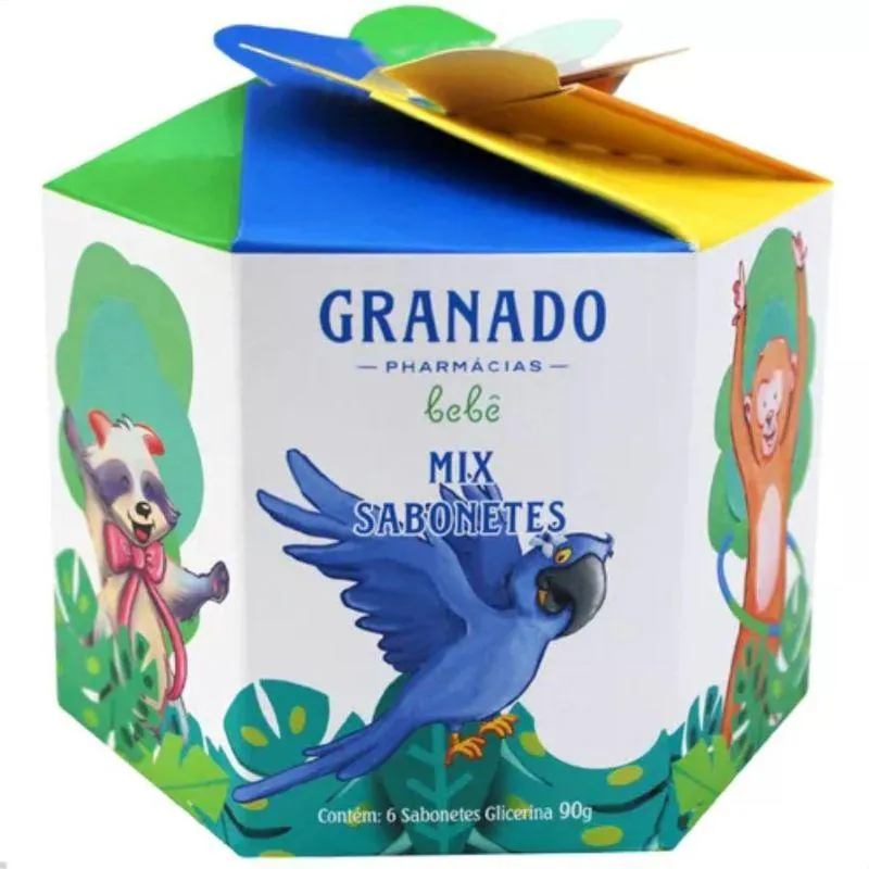 KIT MIX SABONETES DE GLICERINA BEBê 6 UNIDADES 90G CADA - GRANADO