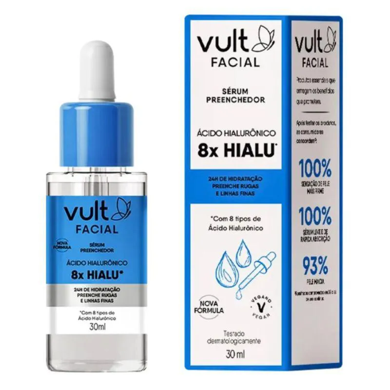 SéRUM FACIAL PREENCHEDOR ÁCIDO HIALURôNICO 30ML - VULT
