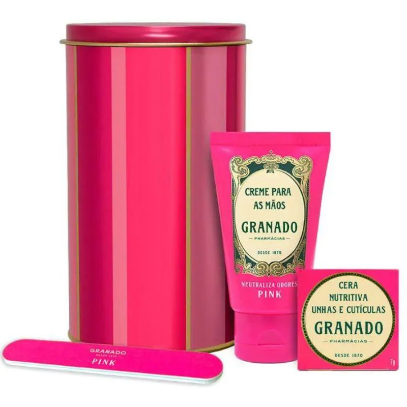 TRIO ESSENCIAL PARA MãOS E UNHAS PINK ( CERA NUTRITIVA UNHAS E CUTíCULAS 7G + CREME PARA MãOS 60G + LIXA DE UNHAS )