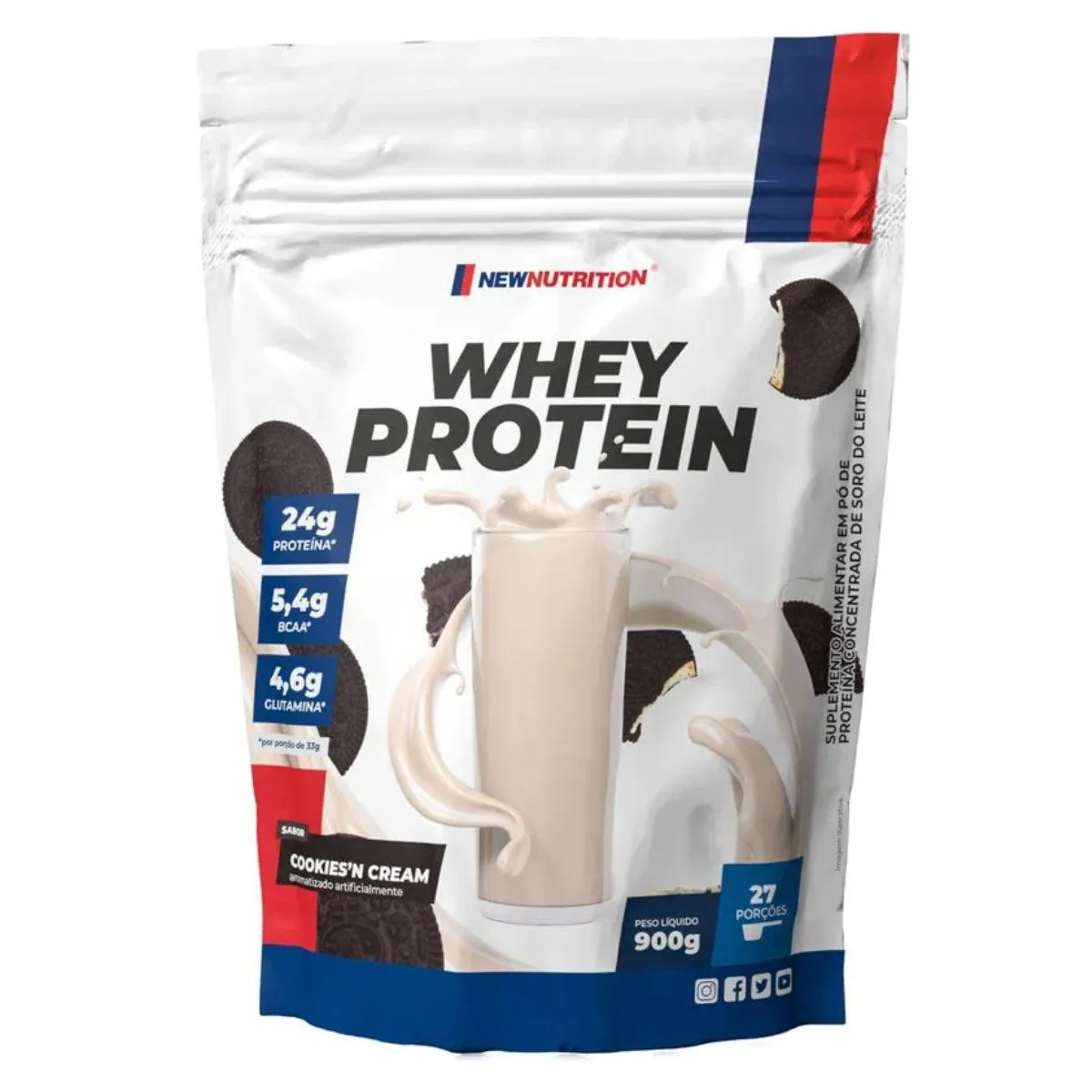 100% WHEY PROTEIN 900G NEW NUTRITION Cookies