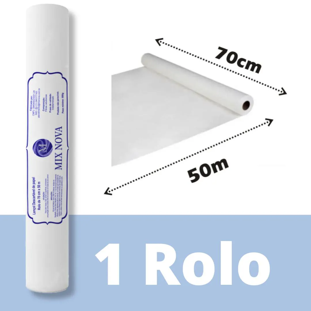 LENçOL DESCARTAVEL PAPEL HOSPITALAR MACA 70X50 1 ROLO MIX NOVA