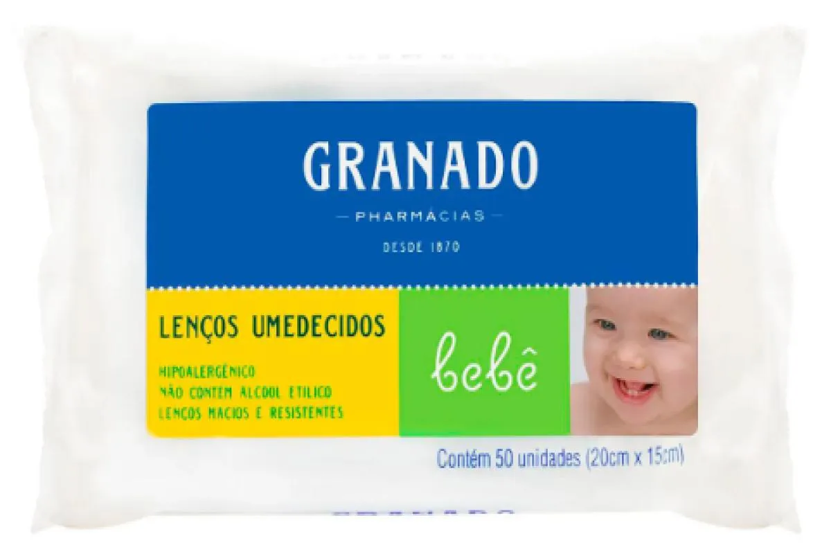 LENçO UMEDECIDO BEBê TRADICIONAL (PACOTE COM 50 UNIDADES) - GRANADO