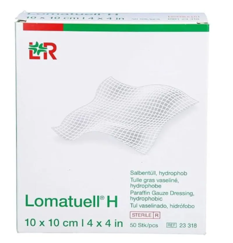 LOMATUELL H COBERTURA DE GAZE PARAFINADA 10X10CM (CAIXA COM 50 UNIDADES) - LOHMANN &AMP; RAUSCHER