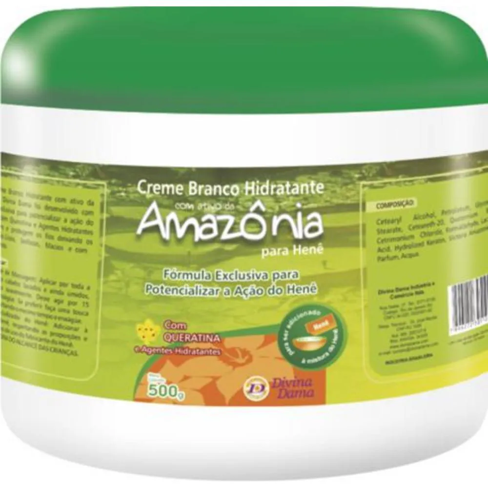 DIVINA DAMA AMAZÔNIA CREME BRANCO HIDRATANTE PARA HENÊ 500G