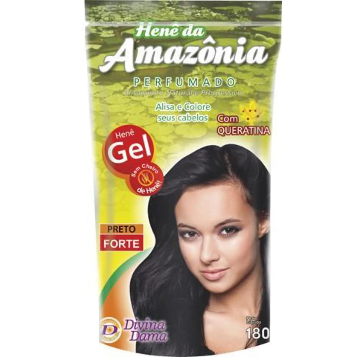 DIVINA DAMA AMAZÔNIA HENÊ GEL  POUCHE  PRETO FORTE 180GR