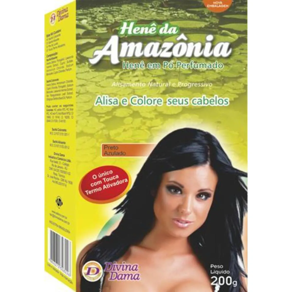 DIVINA DAMA HENÊ AMAZÔNIA PÓ PRETO AZULADO 200GR