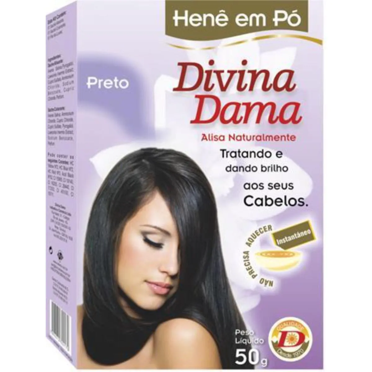 DIVINA DAMA HENÊ EM PÓ PRETO 50GR
