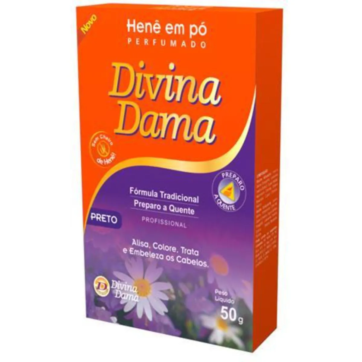 DIVINA DAMA HENÊ EM PÓ PRETO QUENTE 50GR