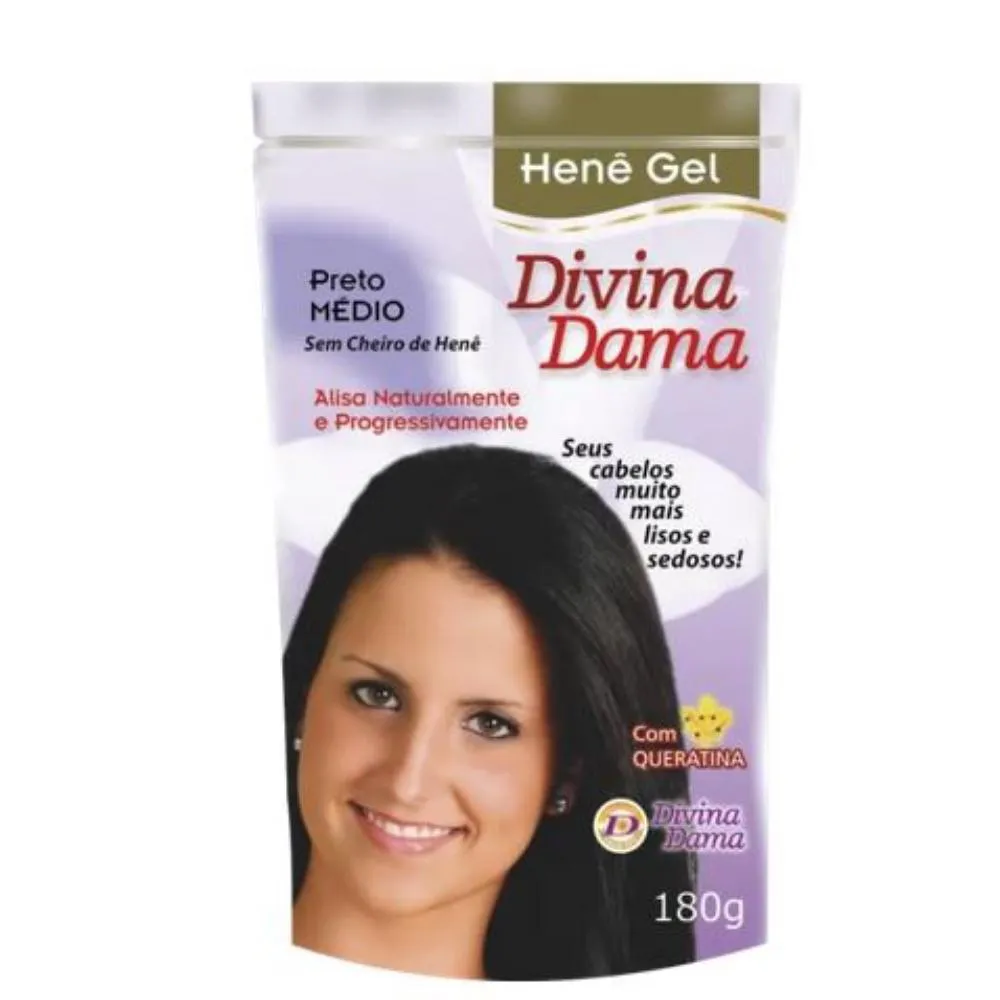 DIVINA DAMA HENE GEL POUCH PRETO MÉDIO 180GR