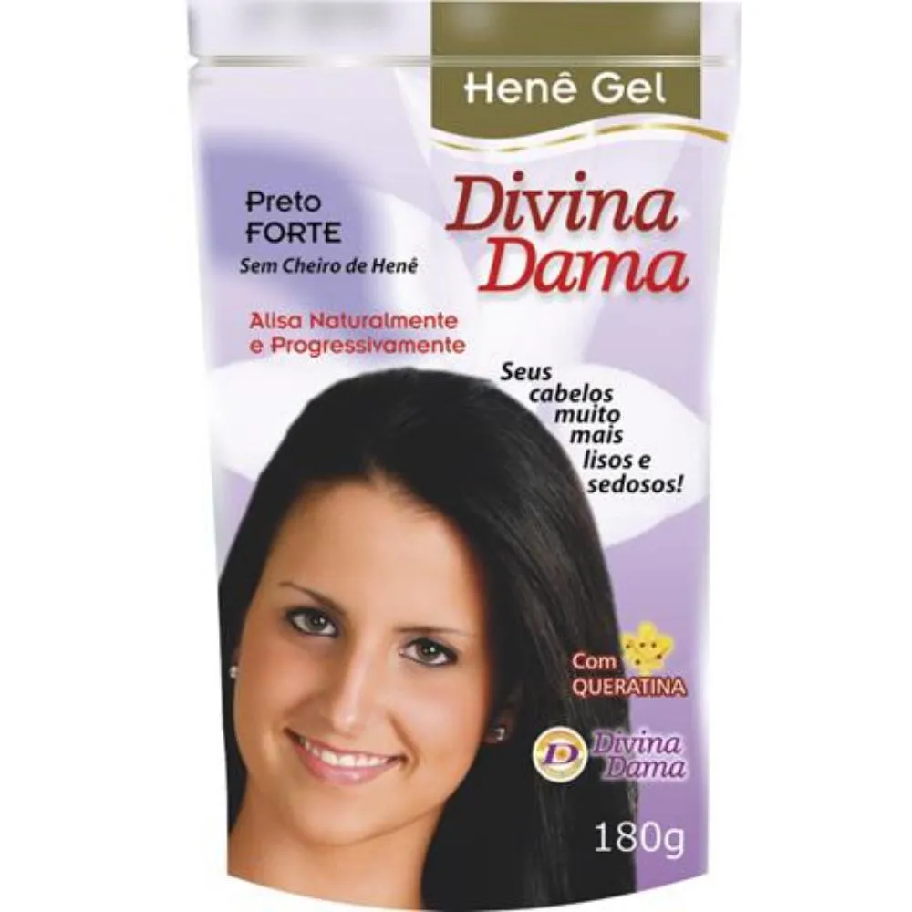 DIVINA DAMA HENE GEL POUCHE PRETO FORTE 180GR