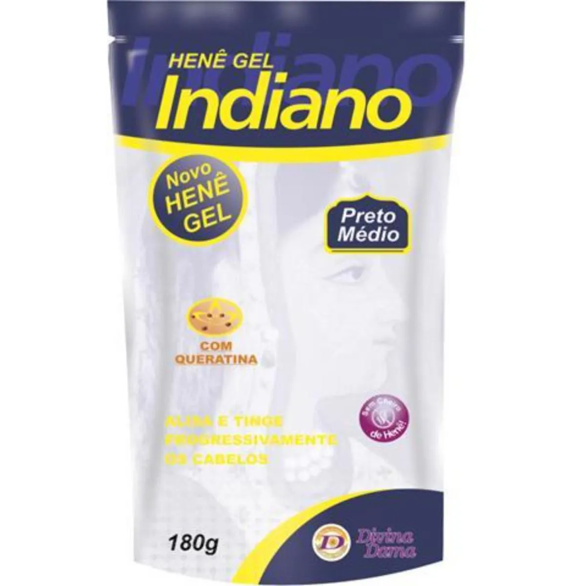 DIVINA DAMA INDIANO HENÊ GEL PRETO MÉDIO 180GR