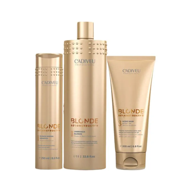 CADIVEU BLONDE RECONSTRUCTOR TRIO ACIDIFICANTE (3 PRODUTOS)