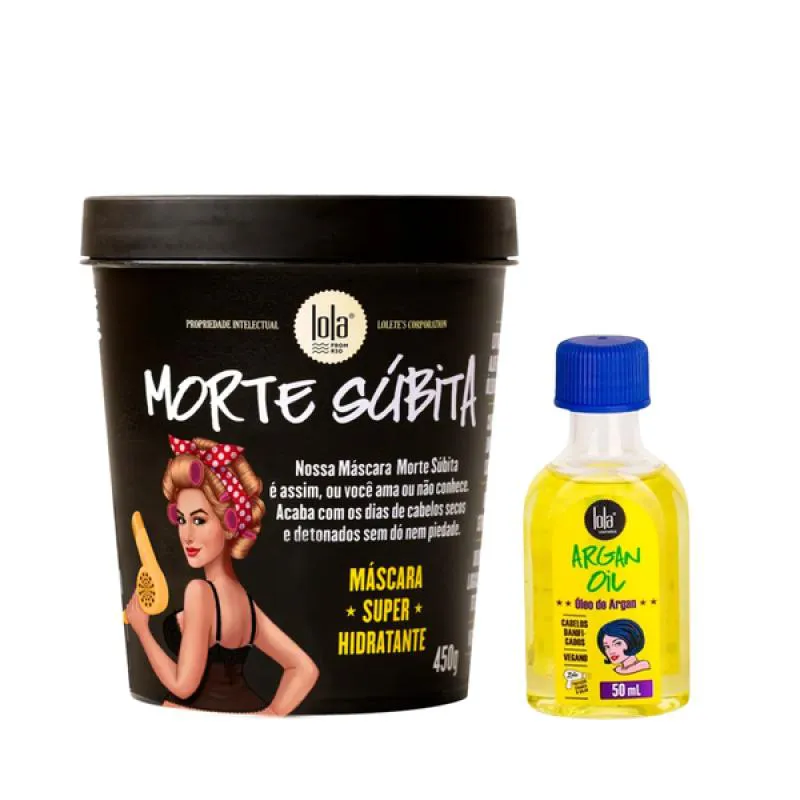 KIT LOLA MORTE SUBITA MASC 450ML + ARGAN OIL ÓLEO 50ML