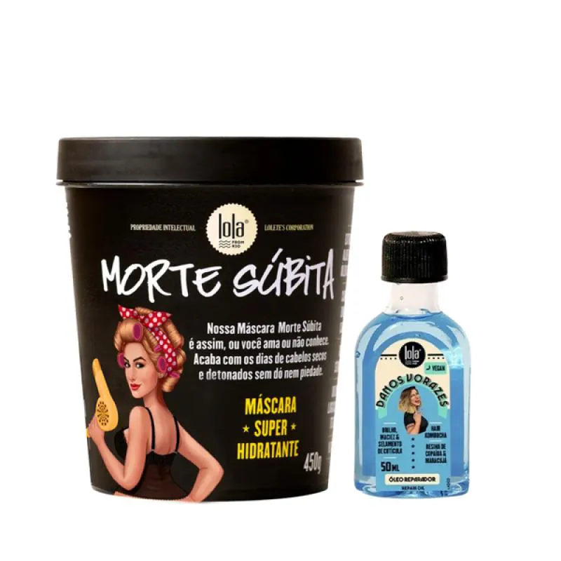 KIT LOLA MORTE SUBITA MASC 450ML + DANOS VORAZES ÓLEO REPARADOR 50ML