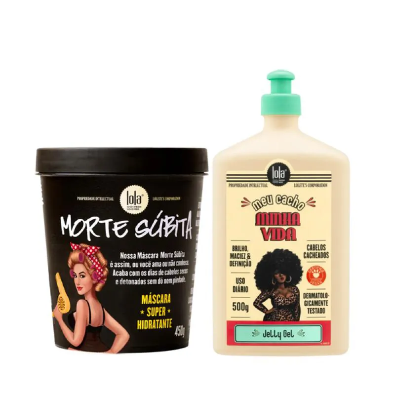 KIT LOLA MORTE SUBITA MASC 450ML + MEU CACHO JELLY GEL 500ML