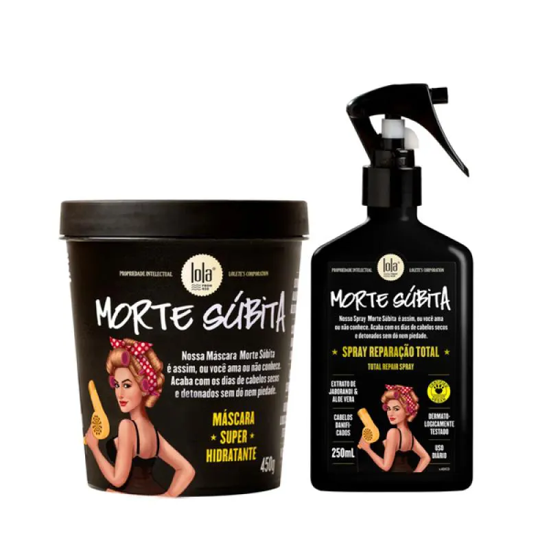 KIT LOLA MORTE SUBITA MASC 450ML + SPRAY REPARAçãO 250ML