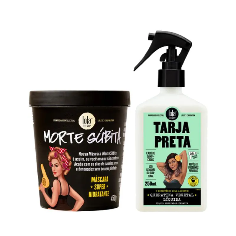 KIT LOLA MORTE SUBITA MASC 450ML + TARJA PRETA SPRAY QUERATINA LíQUIDA 230G