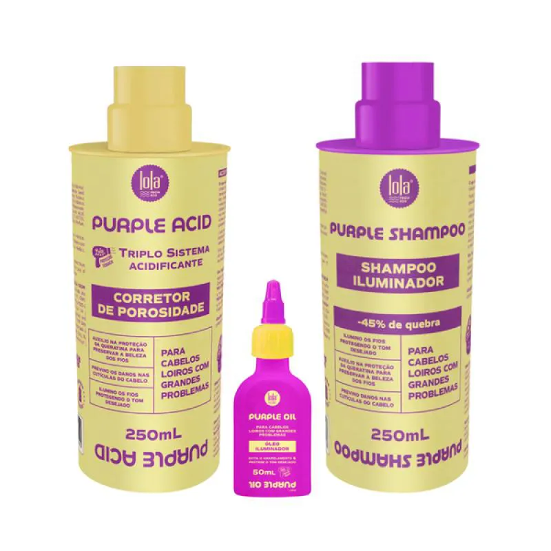KIT LOLA PURPLE SH 250ML + ACIDIFICANTE 250ML + ÓLEO 50ML