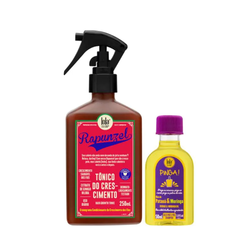 KIT LOLA RAPUNZEL TONICO DE CRESCIMENTO 250ML + PINGA! ÓLEO PATAúA E MORINGA 50ML