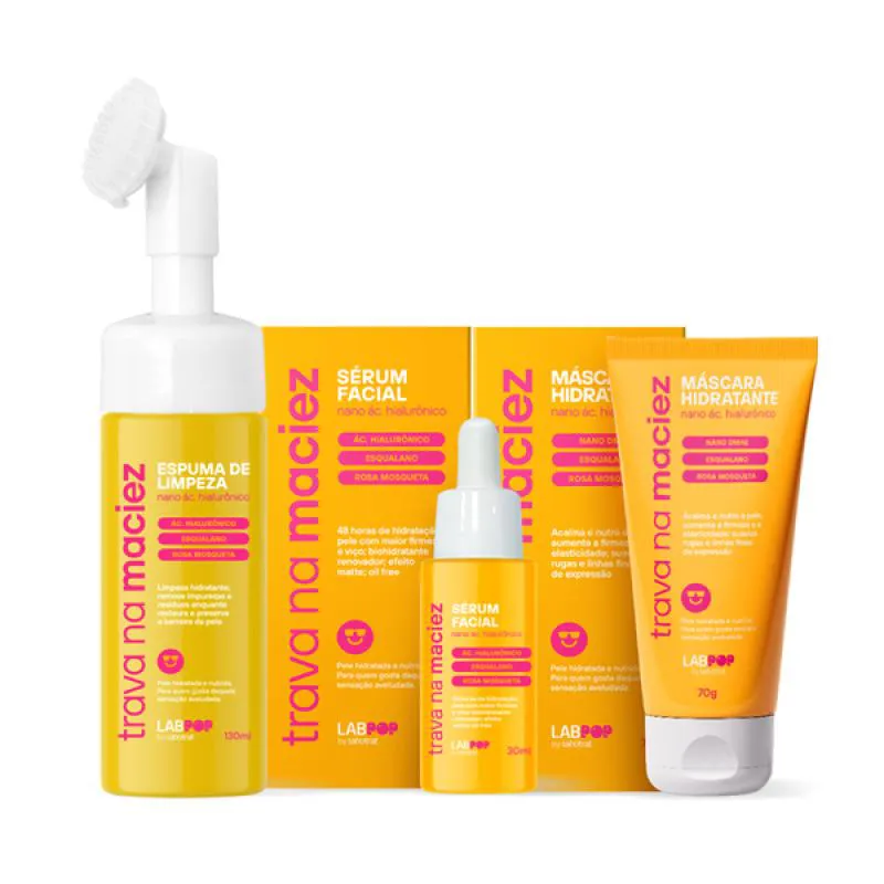 LABOTRAT LABPOP TRAVA NA MACIEZ ESPUMA + SéRUM + MASCARA HIDRATANTE