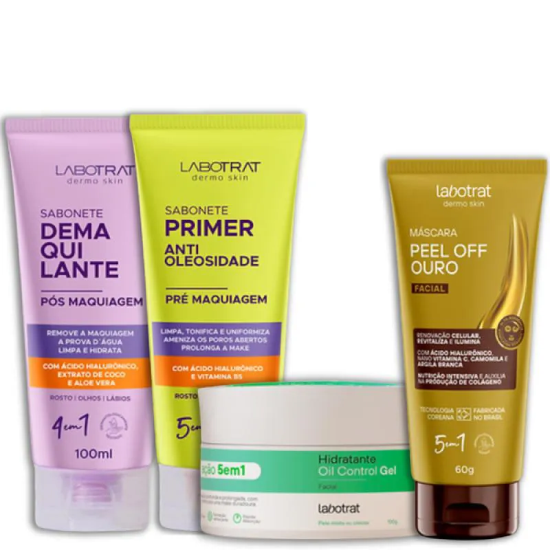 LABOTRAT SAB PRé E PóS MAKE + HIDRA GEL + MASC PELL OFF OURO