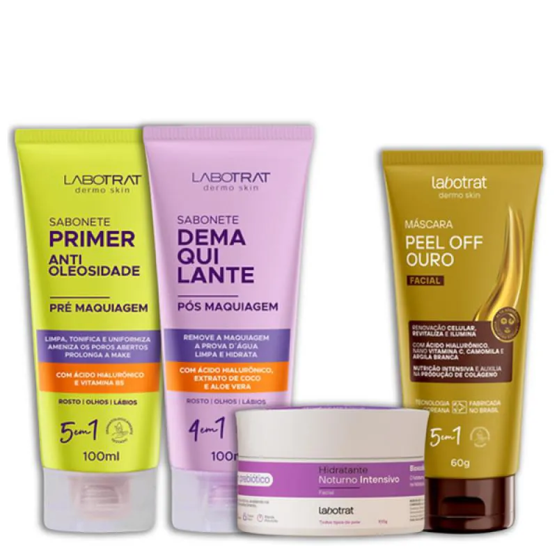 LABOTRAT SAB PRé E PóS MAKE + HIDRA NOTURNO + MASC OURO