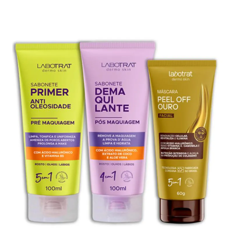 LABOTRAT SAB PRé MAKE + SAB PóS MAKE + MASC PELL OFF OURO