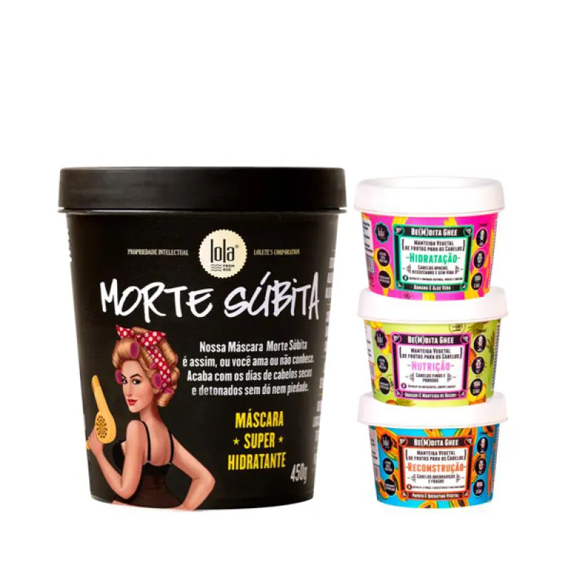 KIT LOLA MORTE SUBITA MASC 450ML + BEMDITA GHEE CRONOGRAMA 3X 100ML