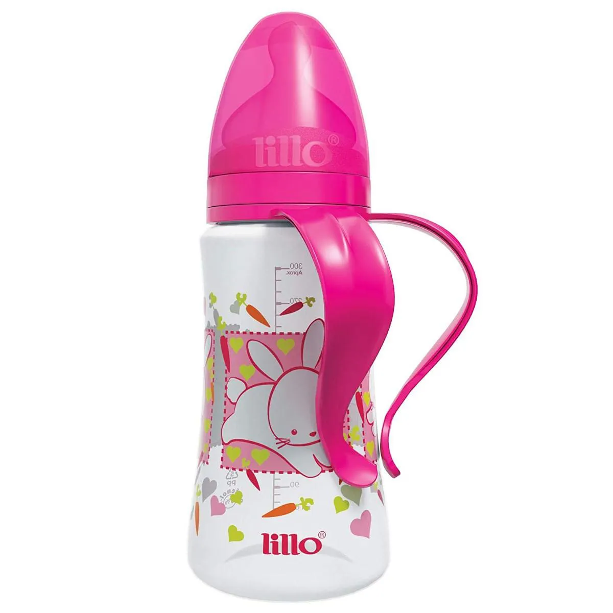 MAMADEIRA ANTICóLICA COM ALçA DESIGN 300ML ROSA - LILLO