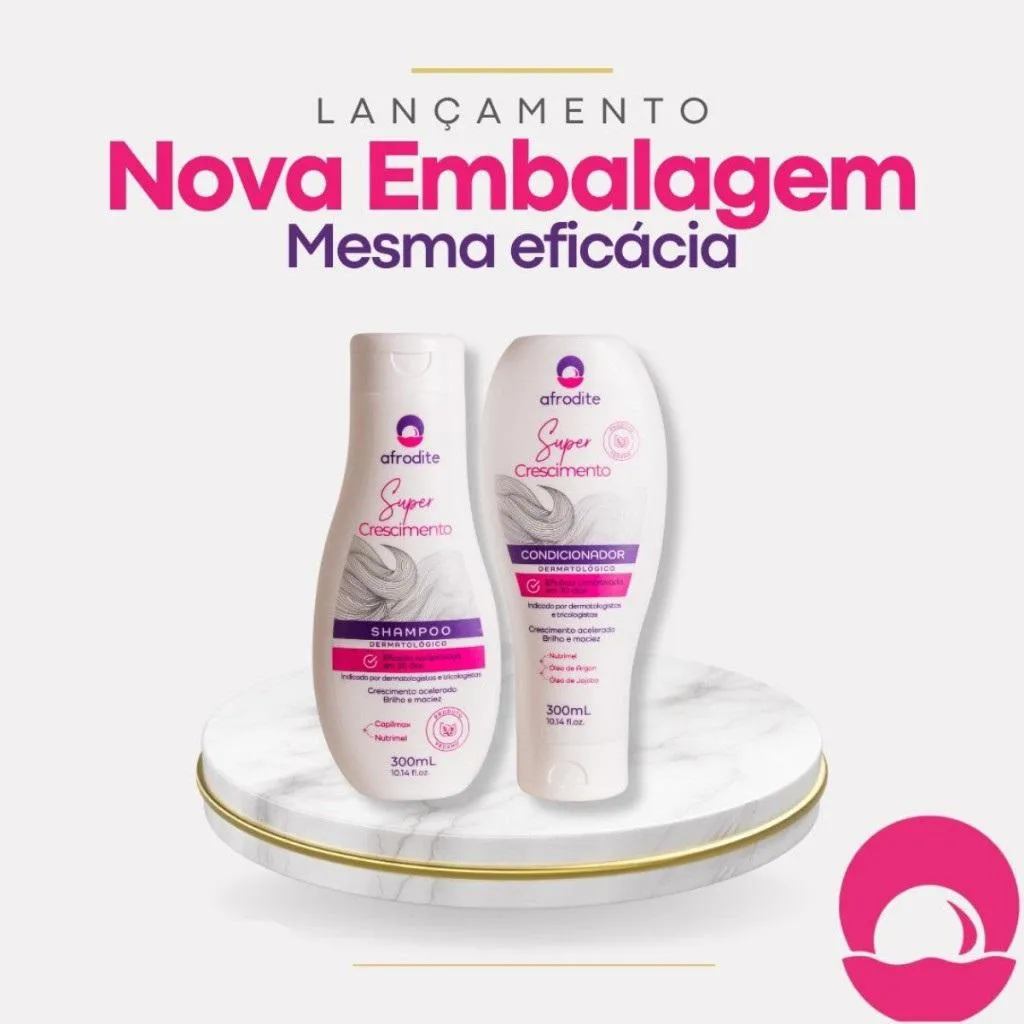 KIT SHAMPOO + CONDICIONADOR CRESCIMENTO DE CABELO - AFRODITE