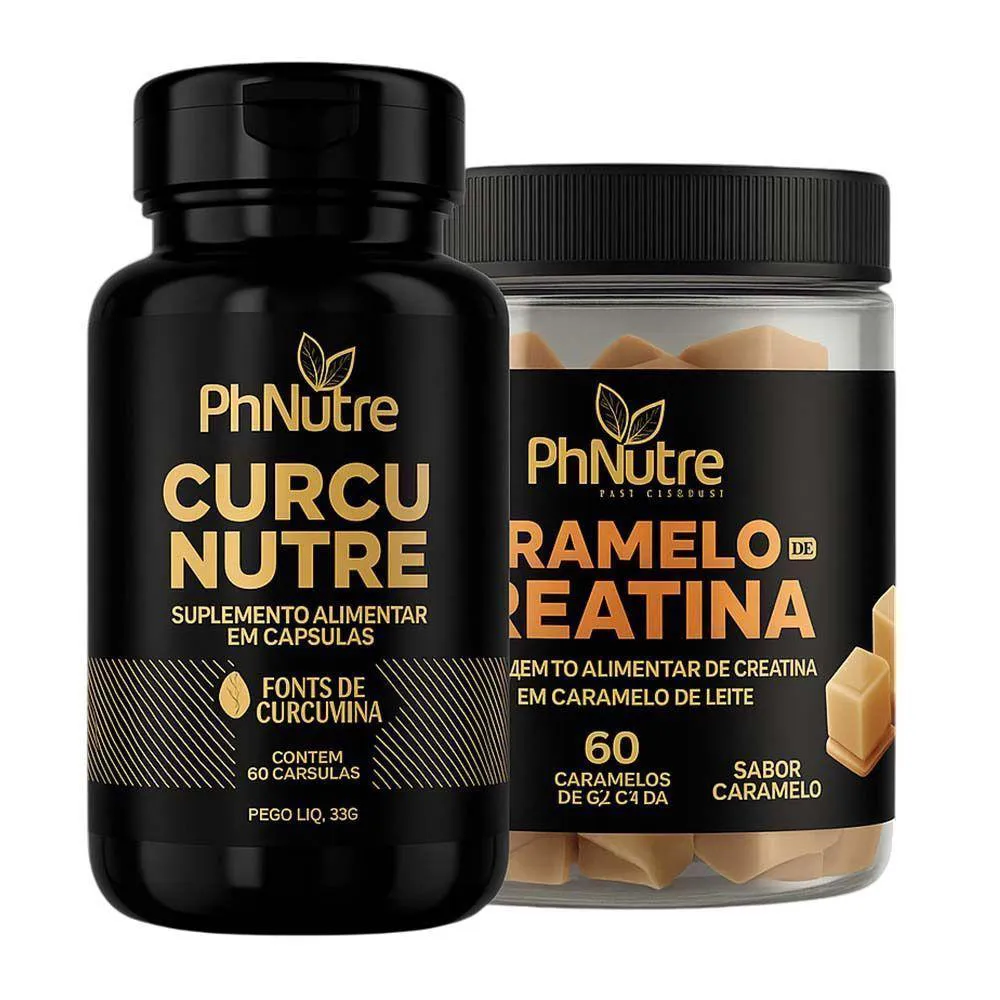 KIT CARAMELO CREATINA 60 UNIDADES + CURCUNUTRE PHNUTRE 60 CáPSULAS
