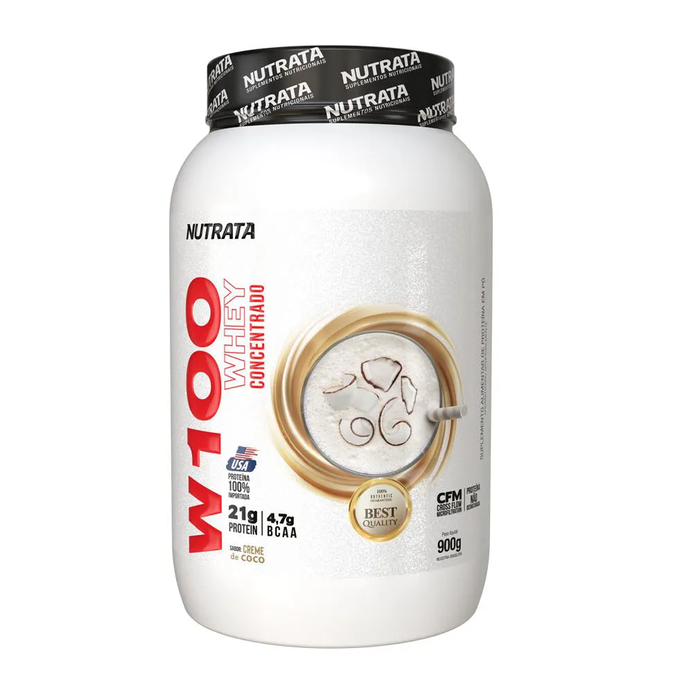 WHEY CONCENTRADO W100 - SABOR CREME DE COCO  900G - NUTRATA