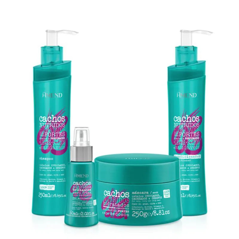 AMEND CACHOS SH 250ML + COND 250ML + MASC 250ML + ÓLEO MULTIFUNCIONAL 60ML