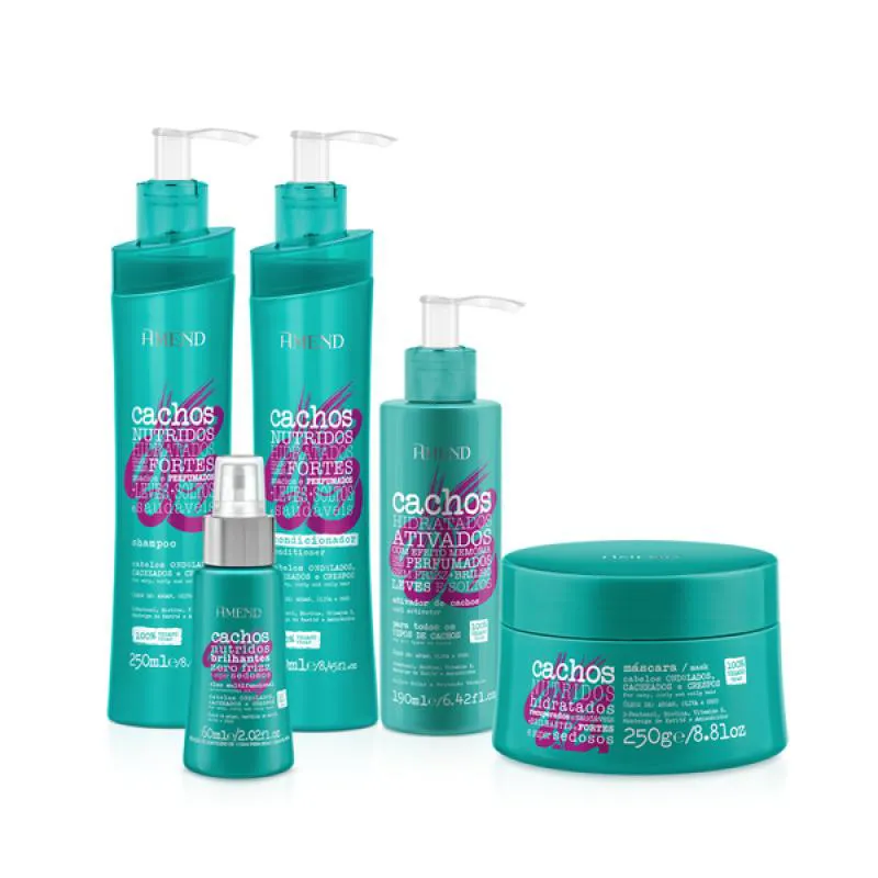 AMEND CACHOS SH + COND + MASC + ATIVADOR DE CACHOS + ÓLEO MULTIFUNCIONAL 60ML