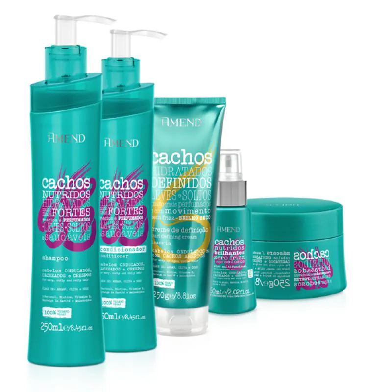 AMEND CACHOS SH 250ML + COND 250ML + MASC 250ML + LEAVE-IN ONDULADO 250ML + ÓLEO MULTIFUNCIONAL 60ML