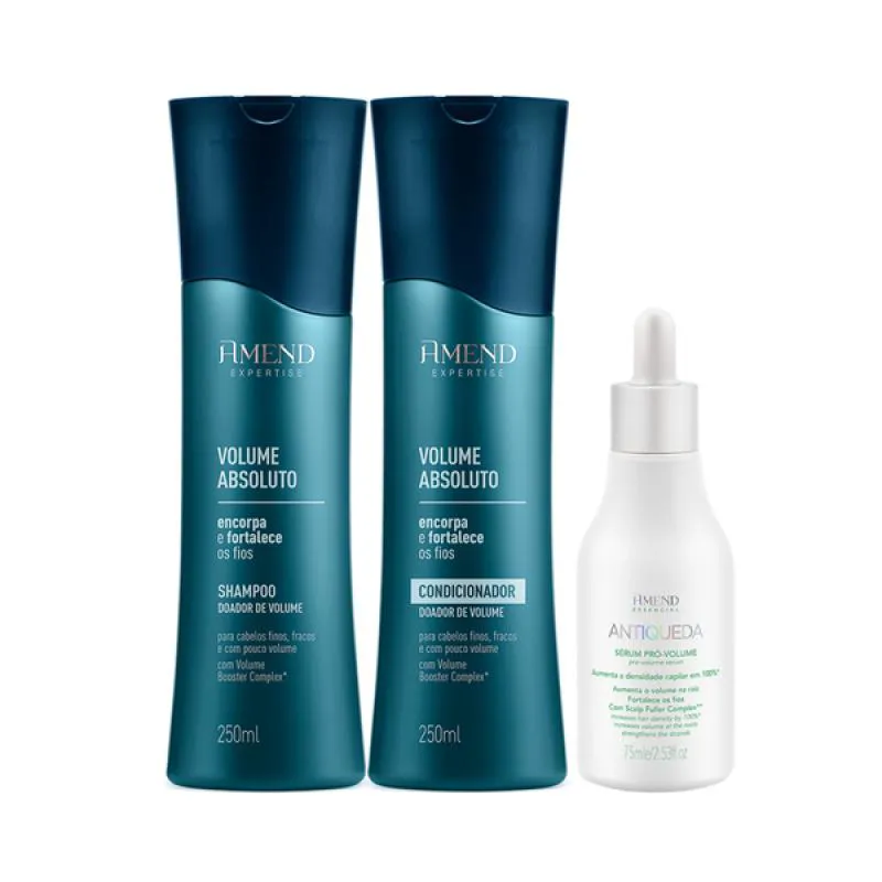 AMEND VOLUME ABSOLUTO SHAMPOO 250ML + CONDICIONADOR 250ML + SéRUM 75ML