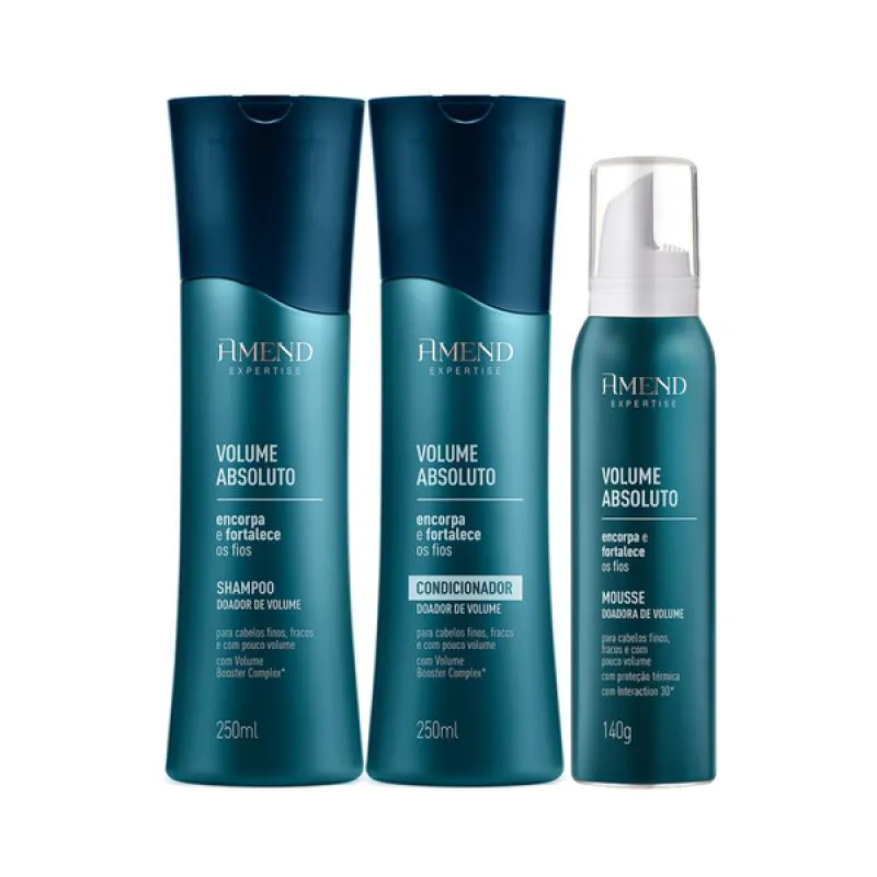 AMEND VOLUME ABSOLUTO SHAMPOO 250ML + CONDICIONADOR 250ML + MOUSSE 140ML